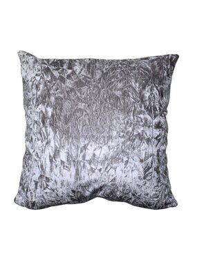 Silver Crushed Velvet 18" Pillow Cover